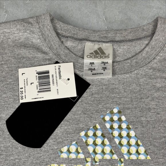 Vintage New Old Stock Adidas Y2K Long Sleeve Graphic Print T-Shirt USA Made - L - Picture 3 of 5